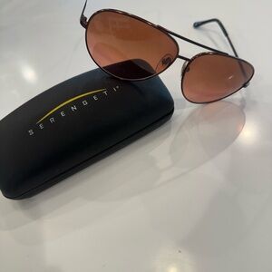 Serengeti Copper Aviator Sunglasses